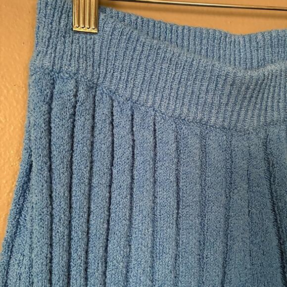 MOUSSY Sweater Knit Ribbed Pants Flare in Bright Blue Rare Size S small - Picture 7 of 13